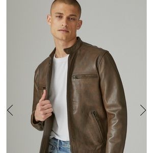 Lucky Brand “The Bonneville Racer” NWT never worn leather jacket brown.
